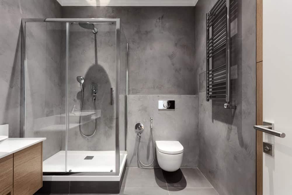 Modern bathroom with shower