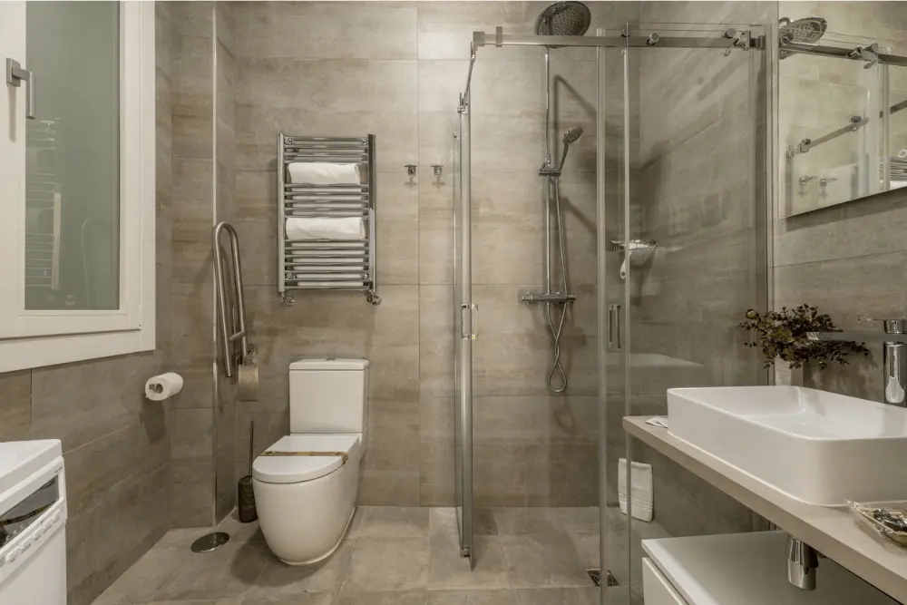 Bathroom Remodel with Tile Flooring and Modern Finishes