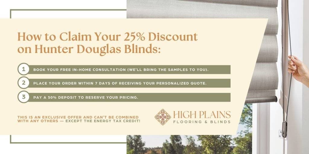 25% discount hunter douglas blinds