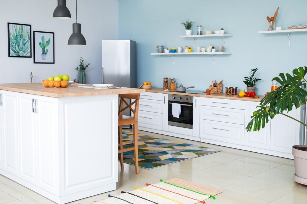 Durable waterproof flooring in the kitchen