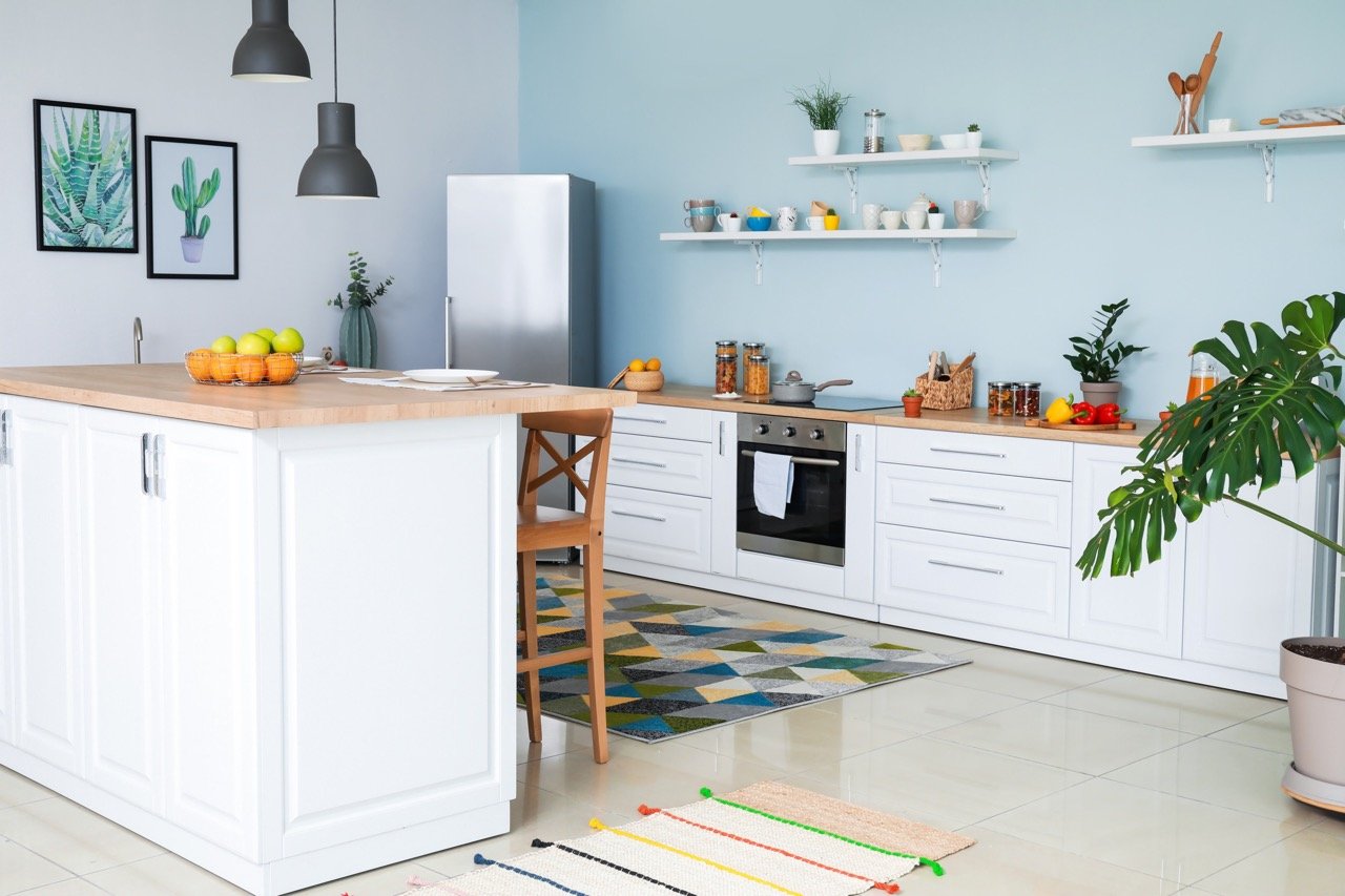 Durable waterproof flooring in the kitchen
