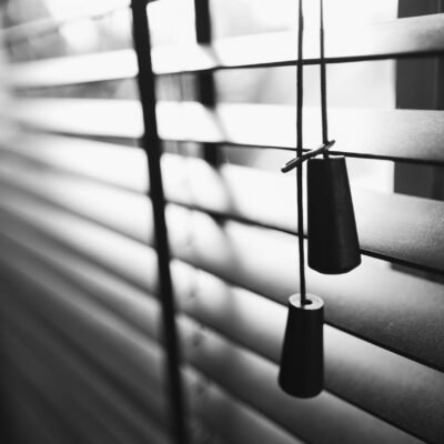 Wooden blinds with sun light