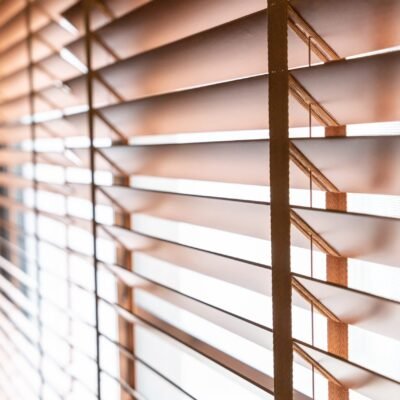 Wooden shutters on the window
